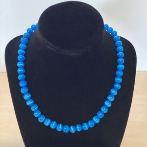 Genuine Natural 8mm Cats Eye Opal Round Beaded Necklace